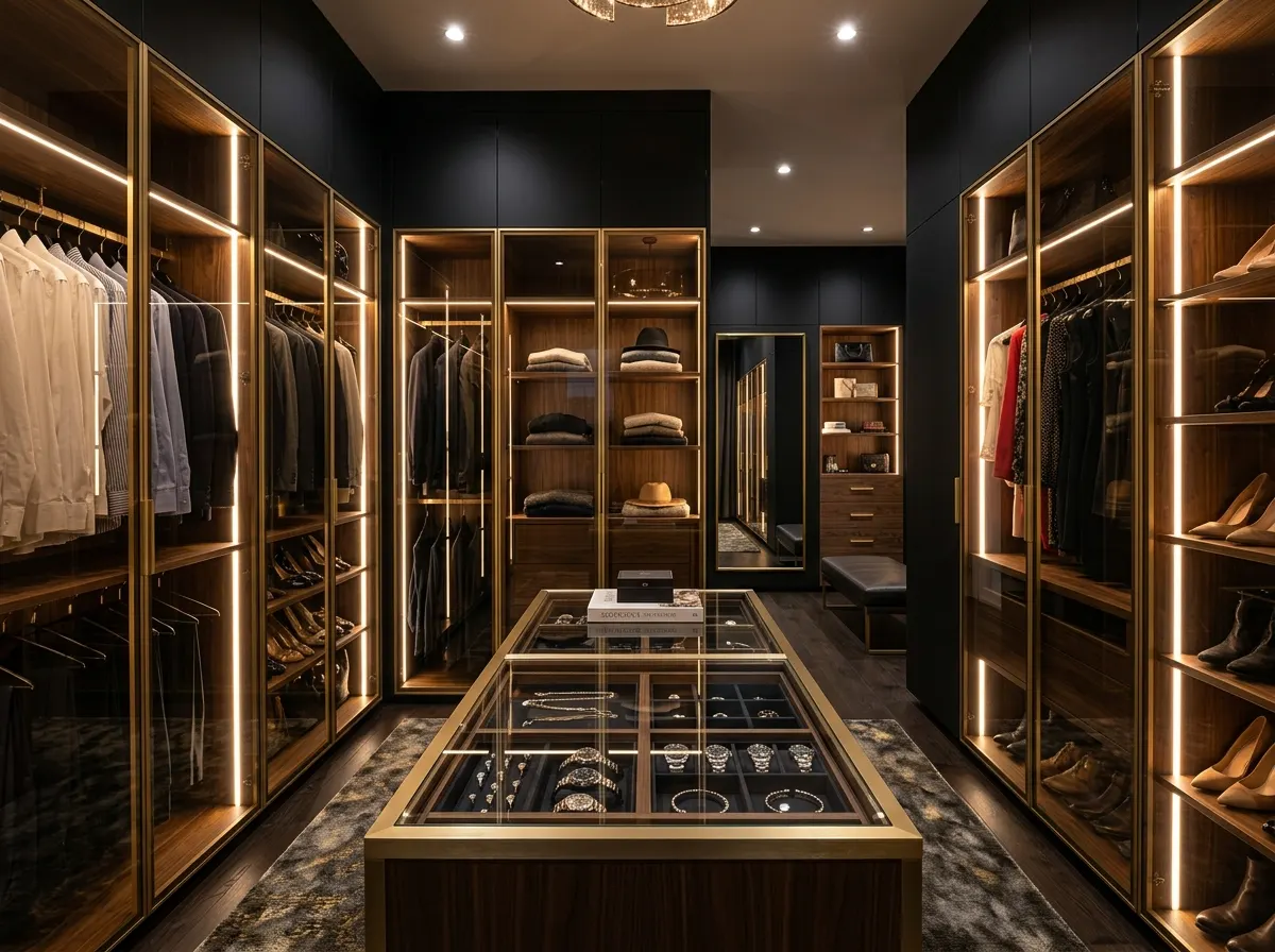 Smoked Bronze Glass Dressing Suite